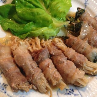 えのきとほうれん草の豚肉巻き